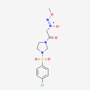 molecular formula C12H15ClN4O5S B5879468 1-[(4-chlorophenyl)sulfonyl]-3-[(methoxy-NNO-azoxy)acetyl]imidazolidine 