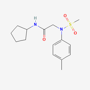 molecular formula C15H22N2O3S B5879475 N~1~-cyclopentyl-N~2~-(4-methylphenyl)-N~2~-(methylsulfonyl)glycinamide 
