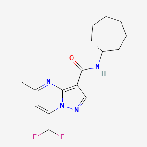 molecular formula C16H20F2N4O B5879501 N-cycloheptyl-7-(difluoromethyl)-5-methylpyrazolo[1,5-a]pyrimidine-3-carboxamide 