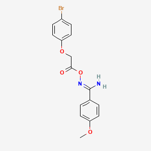 molecular formula C16H15BrN2O4 B5879542 N'-{[(4-bromophenoxy)acetyl]oxy}-4-methoxybenzenecarboximidamide 
