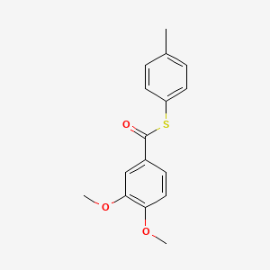 molecular formula C16H16O3S B5879558 S-(4-methylphenyl) 3,4-dimethoxybenzenecarbothioate 