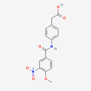 molecular formula C16H14N2O6 B5879568 {4-[(4-methoxy-3-nitrobenzoyl)amino]phenyl}acetic acid 