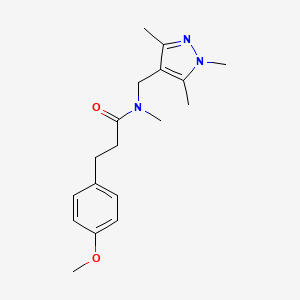 molecular formula C18H25N3O2 B5879583 3-(4-methoxyphenyl)-N-methyl-N-[(1,3,5-trimethyl-1H-pyrazol-4-yl)methyl]propanamide 