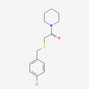 molecular formula C14H18ClNOS B5879608 1-{[(4-chlorobenzyl)thio]acetyl}piperidine 