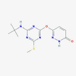 molecular formula C12H16N6O2S B5879620 6-{[4-(tert-butylamino)-6-(methylthio)-1,3,5-triazin-2-yl]oxy}-3-pyridazinol 