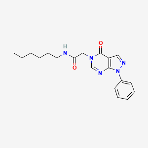 N-hexyl-2-(4-oxo-1-phenyl-1,4-dihydro-5H-pyrazolo[3,4-d]pyrimidin-5-yl)acetamide