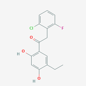 molecular formula C16H14ClFO3 B5879671 2-(2-chloro-6-fluorophenyl)-1-(5-ethyl-2,4-dihydroxyphenyl)ethanone 