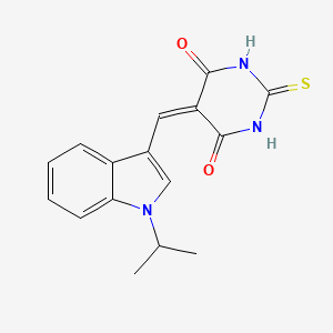 molecular formula C16H15N3O2S B5879684 5-[(1-isopropyl-1H-indol-3-yl)methylene]-2-thioxodihydro-4,6(1H,5H)-pyrimidinedione 
