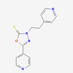 molecular formula C14H12N4OS B5879693 5-(4-pyridinyl)-3-[2-(4-pyridinyl)ethyl]-1,3,4-oxadiazole-2(3H)-thione 