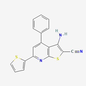 molecular formula C18H11N3S2 B5879695 3-amino-4-phenyl-6-(2-thienyl)thieno[2,3-b]pyridine-2-carbonitrile 