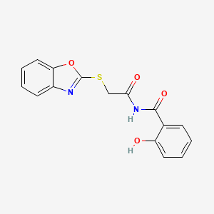 molecular formula C16H12N2O4S B5879780 N-[(1,3-benzoxazol-2-ylthio)acetyl]-2-hydroxybenzamide 