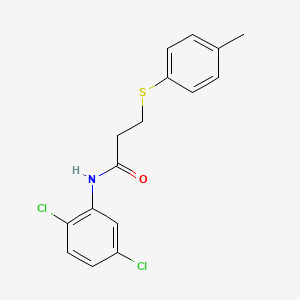 molecular formula C16H15Cl2NOS B5879800 N-(2,5-dichlorophenyl)-3-[(4-methylphenyl)thio]propanamide 