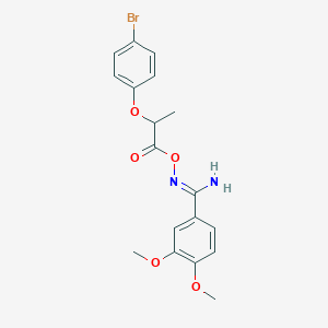 molecular formula C18H19BrN2O5 B5879828 N'-{[2-(4-bromophenoxy)propanoyl]oxy}-3,4-dimethoxybenzenecarboximidamide 
