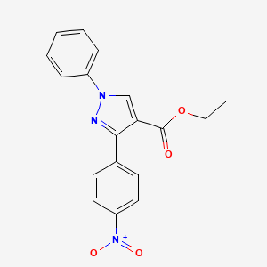 molecular formula C18H15N3O4 B5879849 ethyl 3-(4-nitrophenyl)-1-phenyl-1H-pyrazole-4-carboxylate 