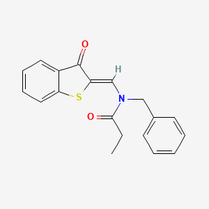 molecular formula C19H17NO2S B5879871 N-benzyl-N-[(3-oxo-1-benzothien-2(3H)-ylidene)methyl]propanamide 