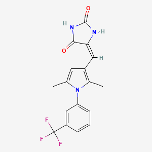 molecular formula C17H14F3N3O2 B5879880 5-({2,5-dimethyl-1-[3-(trifluoromethyl)phenyl]-1H-pyrrol-3-yl}methylene)-2,4-imidazolidinedione 
