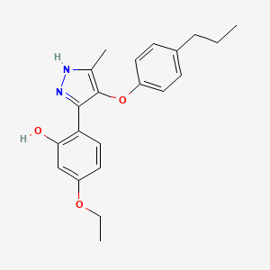 molecular formula C21H24N2O3 B5879890 5-ethoxy-2-[5-methyl-4-(4-propylphenoxy)-1H-pyrazol-3-yl]phenol 