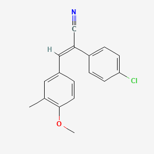 molecular formula C17H14ClNO B5879924 2-(4-chlorophenyl)-3-(4-methoxy-3-methylphenyl)acrylonitrile 