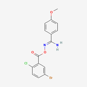 molecular formula C15H12BrClN2O3 B5879949 N'-[(5-bromo-2-chlorobenzoyl)oxy]-4-methoxybenzenecarboximidamide 