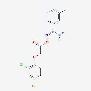 N'-{[(4-bromo-2-chlorophenoxy)acetyl]oxy}-3-methylbenzenecarboximidamide