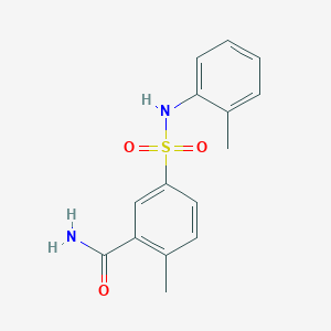 molecular formula C15H16N2O3S B5879980 2-methyl-5-{[(2-methylphenyl)amino]sulfonyl}benzamide 