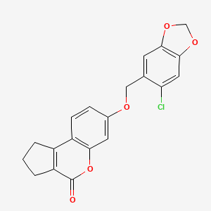 molecular formula C20H15ClO5 B5879984 7-[(6-chloro-1,3-benzodioxol-5-yl)methoxy]-2,3-dihydrocyclopenta[c]chromen-4(1H)-one 