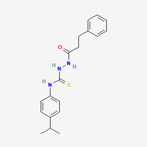 N-(4-isopropylphenyl)-2-(3-phenylpropanoyl)hydrazinecarbothioamide