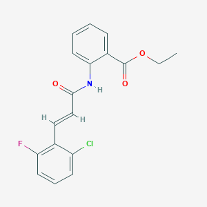 molecular formula C18H15ClFNO3 B5880083 ethyl 2-{[3-(2-chloro-6-fluorophenyl)acryloyl]amino}benzoate 