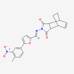 molecular formula C22H19N3O5 B5880085 4-({[5-(4-methyl-3-nitrophenyl)-2-furyl]methylene}amino)-4-azatricyclo[5.2.2.0~2,6~]undec-8-ene-3,5-dione 