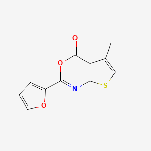 molecular formula C12H9NO3S B5880100 2-(2-furyl)-5,6-dimethyl-4H-thieno[2,3-d][1,3]oxazin-4-one 