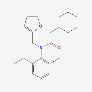molecular formula C22H29NO2 B5880111 2-cyclohexyl-N-(2-ethyl-6-methylphenyl)-N-(2-furylmethyl)acetamide 