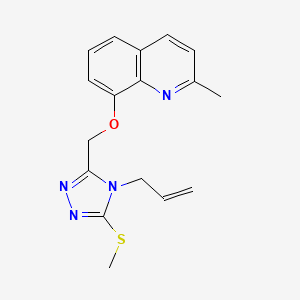 molecular formula C17H18N4OS B5880122 8-{[4-allyl-5-(methylthio)-4H-1,2,4-triazol-3-yl]methoxy}-2-methylquinoline 