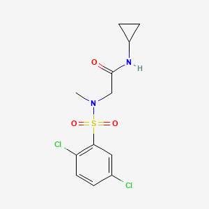 molecular formula C12H14Cl2N2O3S B5880176 N~1~-cyclopropyl-N~2~-[(2,5-dichlorophenyl)sulfonyl]-N~2~-methylglycinamide 