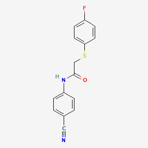 molecular formula C15H11FN2OS B5880181 N-(4-cyanophenyl)-2-[(4-fluorophenyl)thio]acetamide 