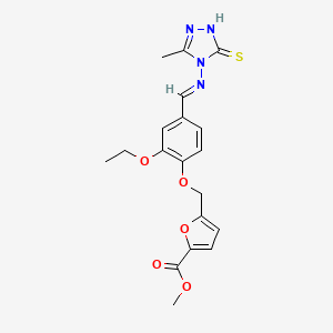 molecular formula C19H20N4O5S B5880205 methyl 5-[(2-ethoxy-4-{[(3-mercapto-5-methyl-4H-1,2,4-triazol-4-yl)imino]methyl}phenoxy)methyl]-2-furoate 