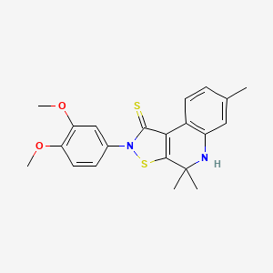 2-(3,4-dimethoxyphenyl)-4,4,7-trimethyl-4,5-dihydroisothiazolo[5,4-c]quinoline-1(2H)-thione