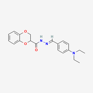 molecular formula C20H23N3O3 B5880225 N'-[4-(diethylamino)benzylidene]-2,3-dihydro-1,4-benzodioxine-2-carbohydrazide 
