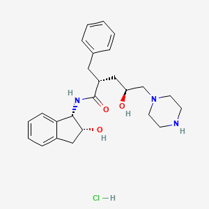 molecular formula C25H34ClN3O3 B588024 脱（3-吡啶甲基叔丁氨基羰基）印地那韦盐酸盐 CAS No. 1391053-70-5