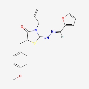 molecular formula C19H19N3O3S B5880244 2-furaldehyde [3-allyl-5-(4-methoxybenzyl)-4-oxo-1,3-thiazolidin-2-ylidene]hydrazone 