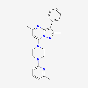 2,5-dimethyl-7-[4-(6-methyl-2-pyridinyl)-1-piperazinyl]-3-phenylpyrazolo[1,5-a]pyrimidine