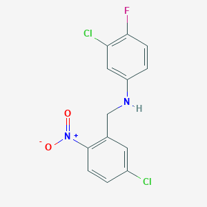 molecular formula C13H9Cl2FN2O2 B5880270 (3-chloro-4-fluorophenyl)(5-chloro-2-nitrobenzyl)amine 