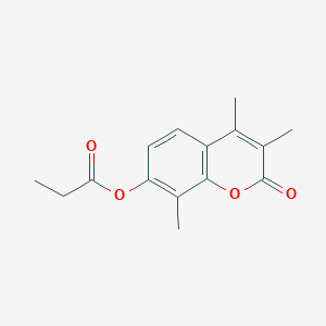 molecular formula C15H16O4 B5880277 3,4,8-trimethyl-2-oxo-2H-chromen-7-yl propionate 