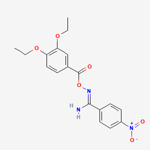 molecular formula C18H19N3O6 B5880307 N'-[(3,4-diethoxybenzoyl)oxy]-4-nitrobenzenecarboximidamide 