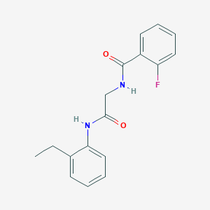 molecular formula C17H17FN2O2 B5880327 N-{2-[(2-ethylphenyl)amino]-2-oxoethyl}-2-fluorobenzamide 