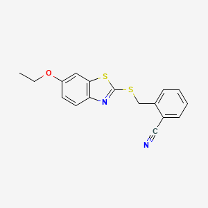 molecular formula C17H14N2OS2 B5880333 2-{[(6-ethoxy-1,3-benzothiazol-2-yl)thio]methyl}benzonitrile 