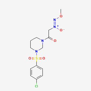 molecular formula C13H17ClN4O5S B5880375 1-[(4-chlorophenyl)sulfonyl]-3-[(methoxy-NNO-azoxy)acetyl]hexahydropyrimidine 