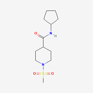 molecular formula C12H22N2O3S B5880380 N-cyclopentyl-1-(methylsulfonyl)-4-piperidinecarboxamide 