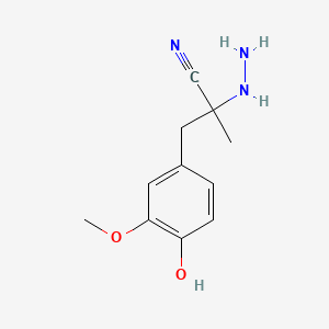 molecular formula C11H15N3O2 B588040 2-Hydrazinyl-3-(4-hydroxy-3-methoxyphenyl)-2-methylpropanenitrile CAS No. 40248-56-4