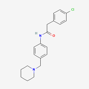 molecular formula C20H23ClN2O B5880404 2-(4-chlorophenyl)-N-[4-(1-piperidinylmethyl)phenyl]acetamide 