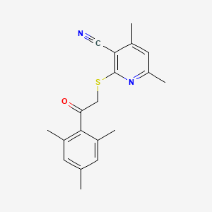 molecular formula C19H20N2OS B5880450 2-[(2-mesityl-2-oxoethyl)thio]-4,6-dimethylnicotinonitrile 